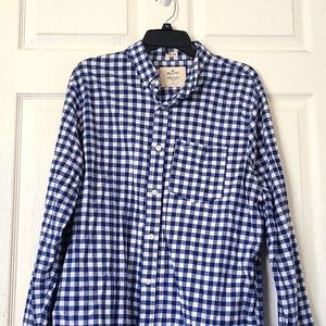 Hollister long sleeve blue and white shirt